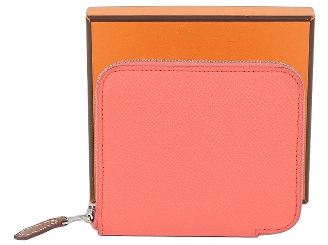Hermès Billetera Compacta de Seda Ajab Rosa