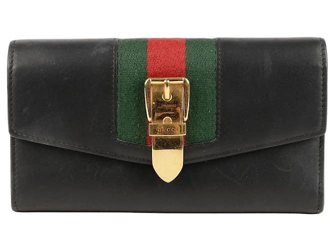 Gucci Silvi Long Wallet Black