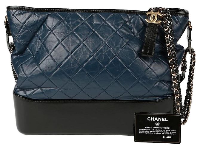 Chanel Gabrielle Große Hobo-Umhängetasche Blau 