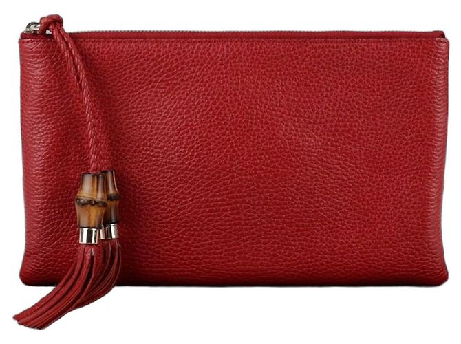 Bamboo Gucci Clutch in bambù Rosso 