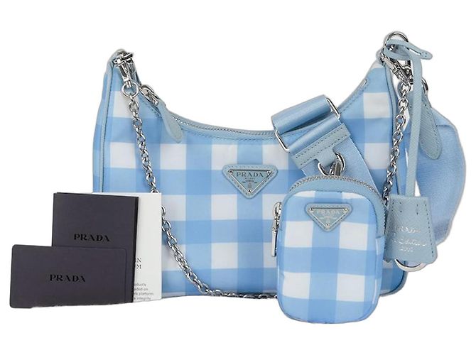 Prada Bolsa transversal hobo Multi Reedição Azul