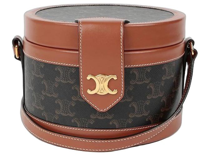 Triomphe Céline Bolsa de Ombro Tambour Medium Marrom
