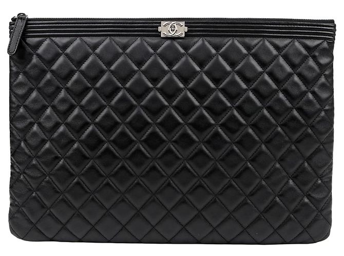 Chanel Boy Large Clutch Black