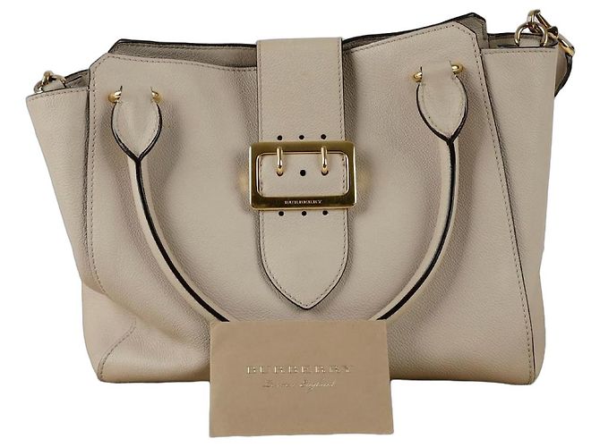 Burberry Buckle Medium Tote Schultertasche Weiß
