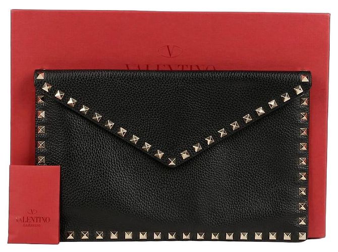 Valentino Clutch Envelope Rockstud Nero 