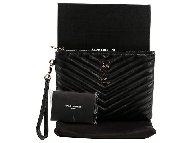 Saint Laurent Schwarze Matelassé Monogram Tasche