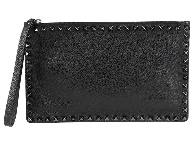 Valentino Clutch con correa Rockstud Negro