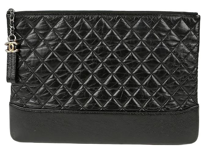 Chanel Gabrielle Große Clutch Schwarz