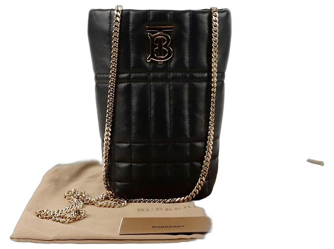 Burberry Bolso tipo bucket micro Lora acolchado Negro 