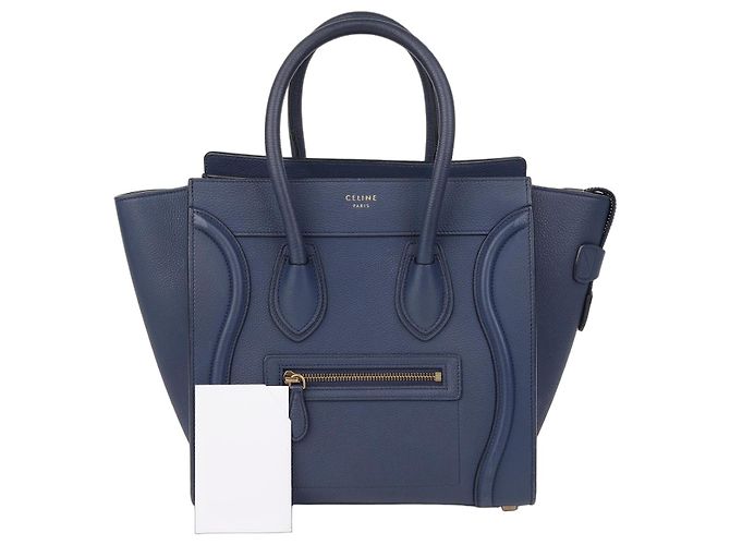Luggage Céline Borsa Micro Tote da Viaggio Blu