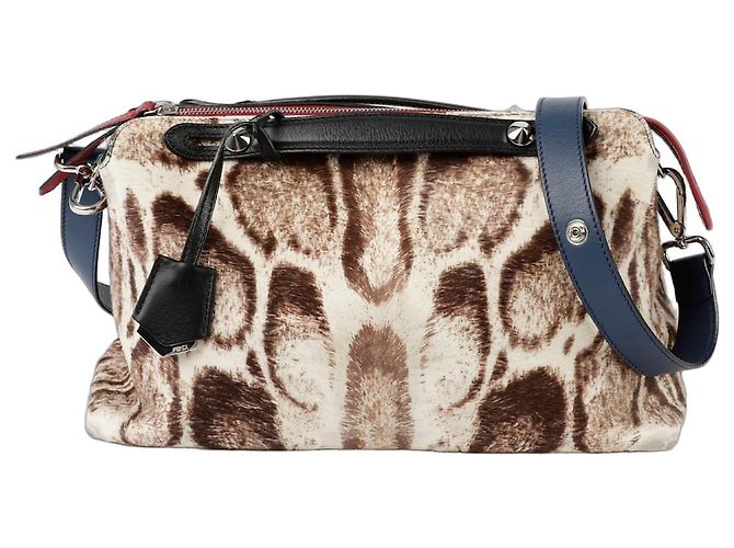 Fendi Leopard by the Way Schultertasche Weiß