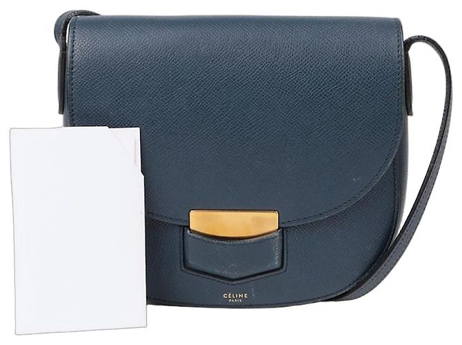 Céline Sac à épaule Trotter Small Bleu