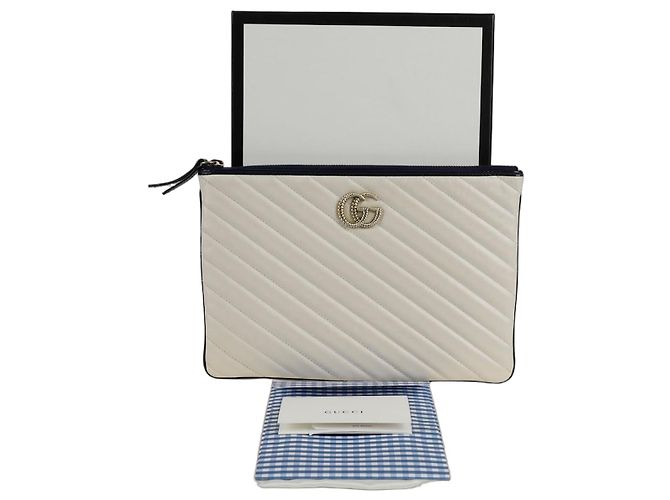 Gucci GG Marmont Clutch Weiß