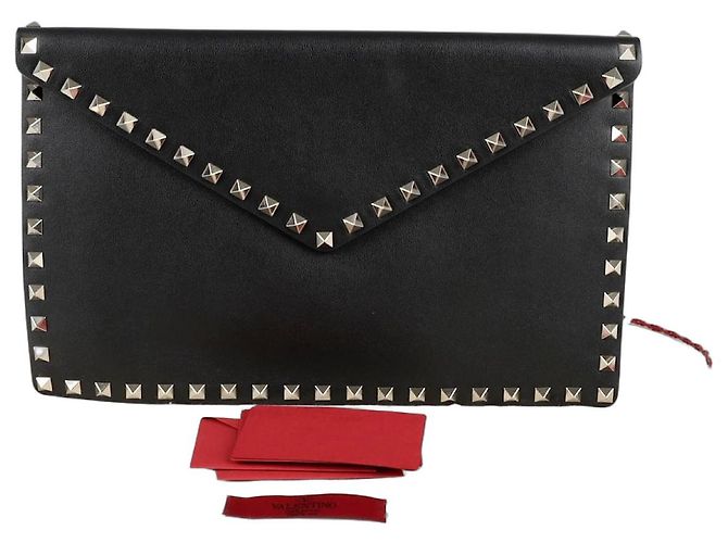 Valentino Clutch Envelope Rockstud Nero