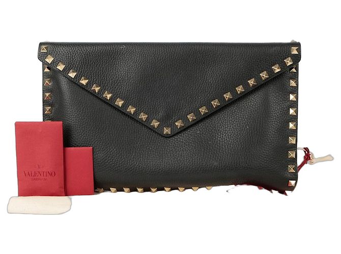 Valentino Borsa Clutch Envelope Rockstud Nero