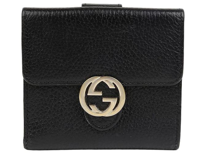 Gucci Interlocking Wallet Schwarz 