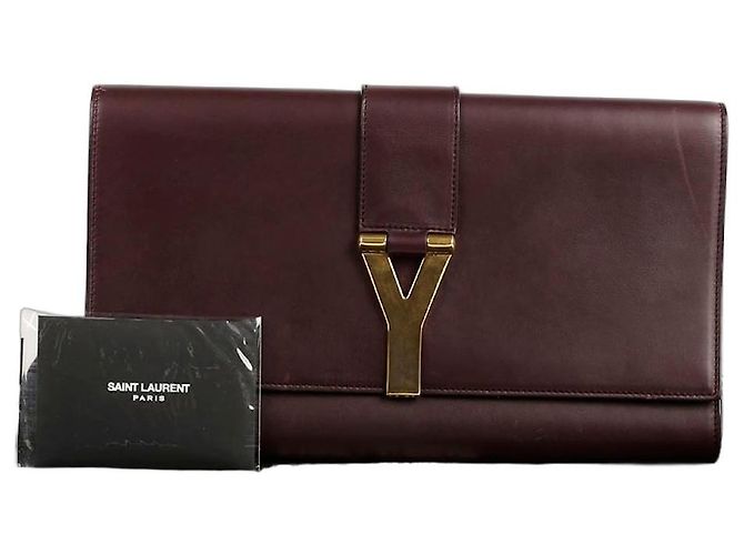 Saint Laurent Clutch Chic com Aba Vermelho
