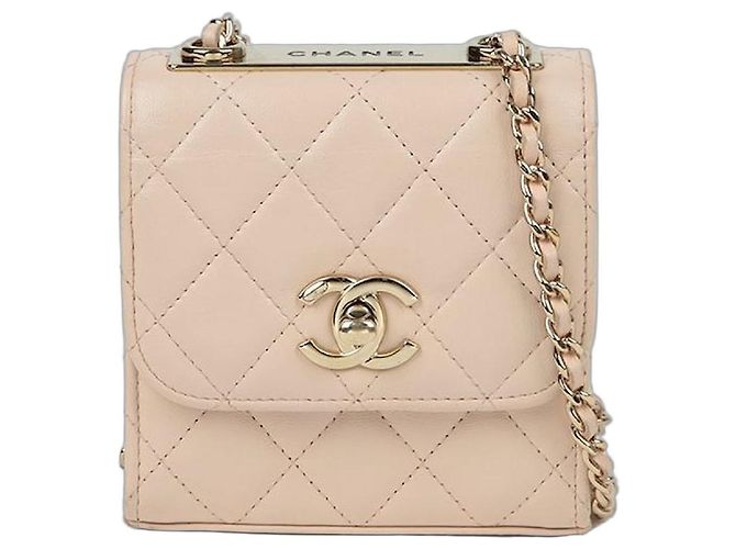 Trendy CC Chanel Bolsa transversal mini CC tendência Rosa