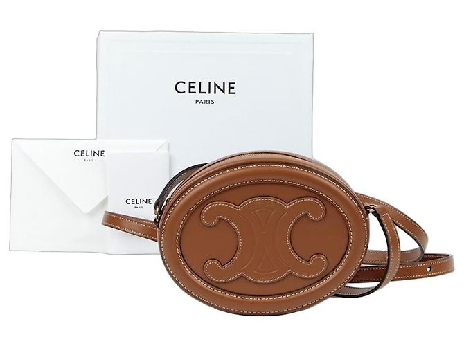Céline Borsa a tracolla Triope Oval Pulse Marrone 