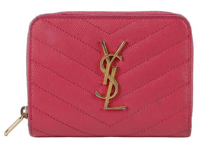 Saint Laurent Casa compacta alrededor de la billetera Rosa