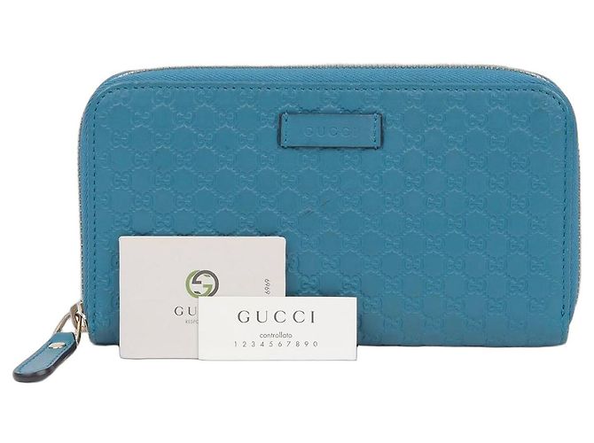 Gucci Microshima Long Wallet Blue