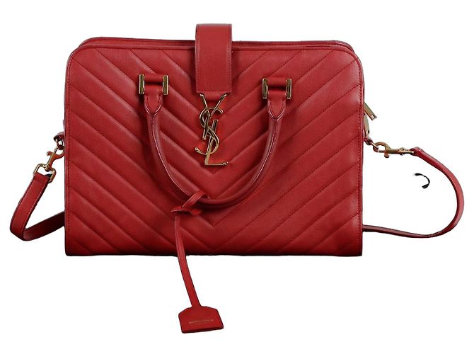 Saint Laurent Sac cabas petit modèle Chevron Rouge