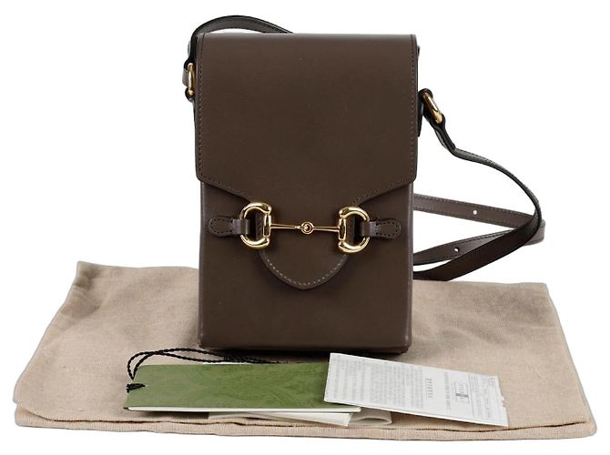 Gucci Bolsa transversal mini Horsebit Marrom