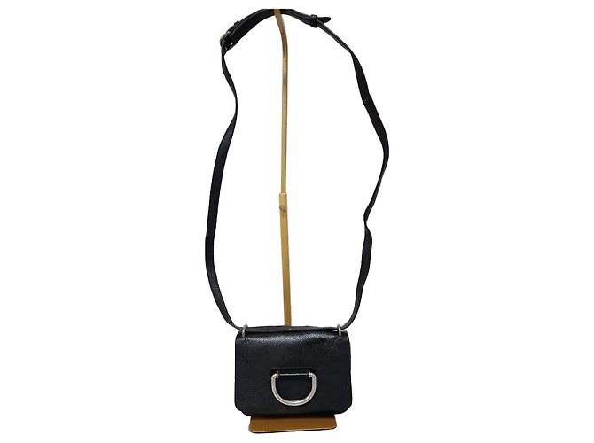 Borsa a tracolla mini D-Ring in pelle nera BURBERRY Nero