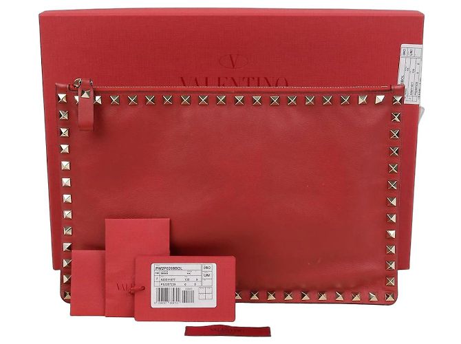 Valentino Clutch Rockstud Rosso