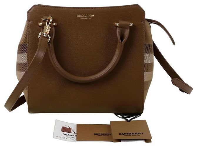 Burberry Sac Mini Check Marron