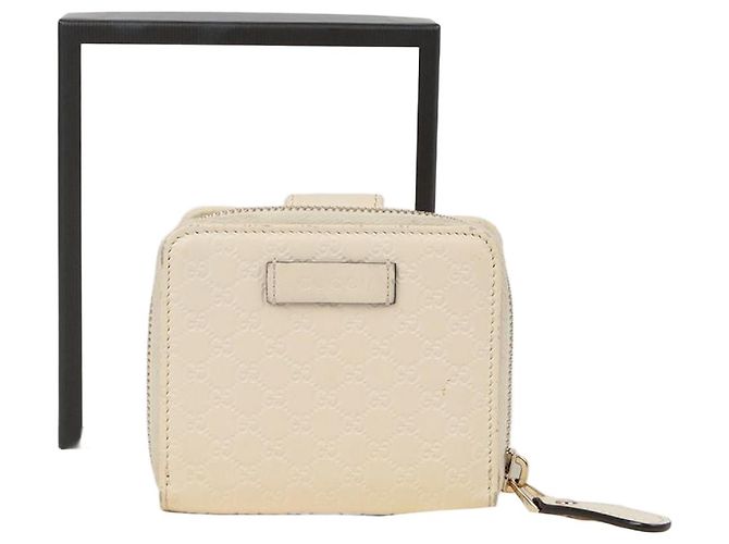 Gucci Carteira de moedas com zíper Micro Sima Branco