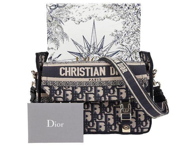 Dior Borsa a tracolla piccola Camp Blu