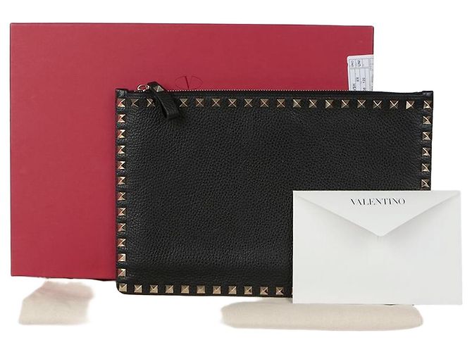 Valentino Rockstud Clutch Schwarz