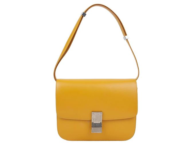 Céline Classic Box Medium Shoulder Bag Yellow
