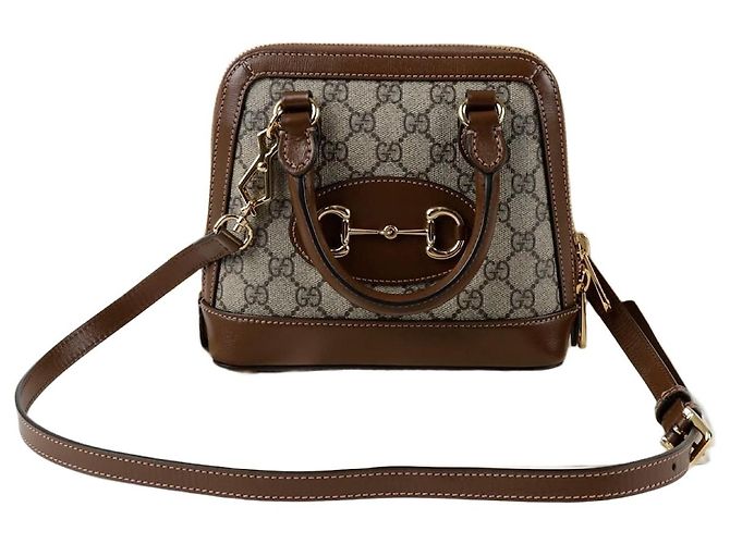 Gucci Bolsa de ombro mini com alça superior Horsebit Marrom