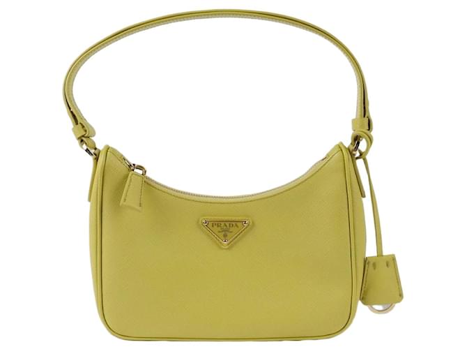 Saffiano Prada Bolsa hobo com logo triangular Verde 