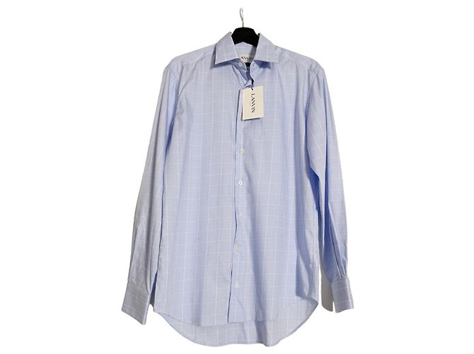 Klassisches Lanvin hellblau kariertes Hemd