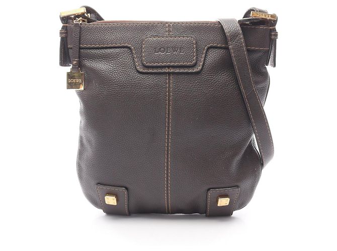 Bolsa de ombro de couro marrom Loewe