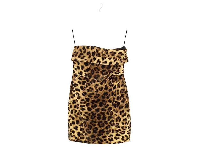 Autre Marque Vestido de algodón marrón Castaño