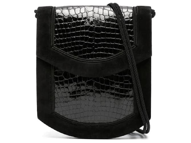 Sac en cuir crocodile noir Yves Saint Laurent 