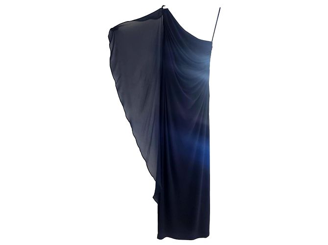 Abito in Georgette Ralph Lauren Blu Notte Blu navy