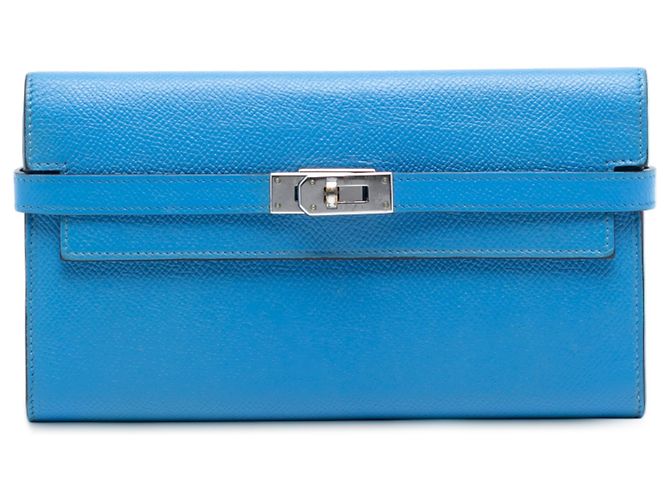 Cartera Longa Kelly en Epsom Azul Hermès