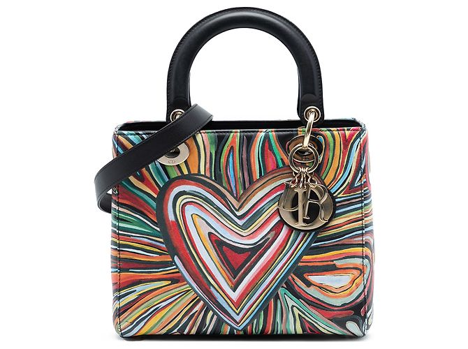 Dior Noir Édition Limitée DiorAmour Medium Cuir de Veau Lady Dior