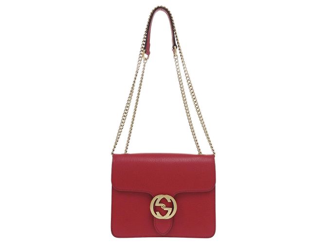 Bolso de Hombro Gucci Interlocking G Chain Roja