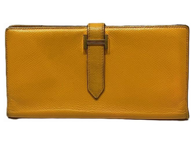 Hermès Hermes Bearn Long Wallet in Soufre Yellow