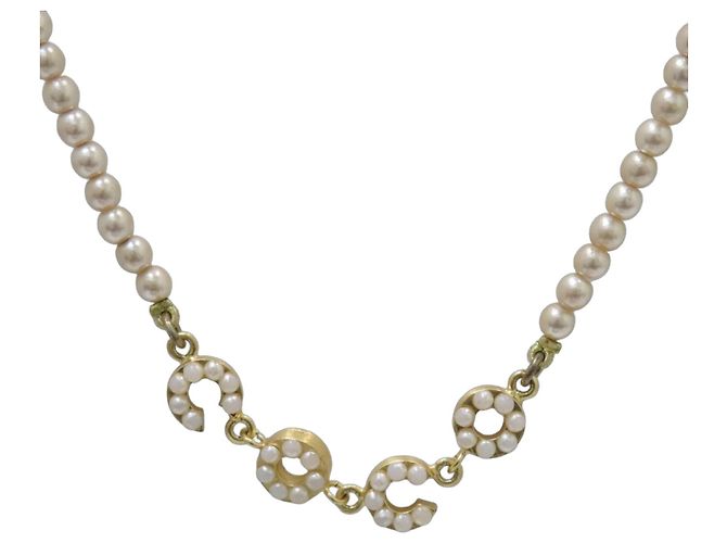 Collana di Perle Placcata Oro Chanel