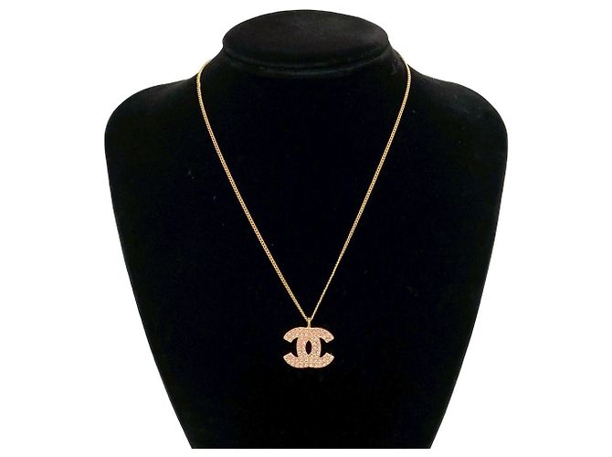Collar de cadena con motivo Coco Mark GP y strass CHANEL Rosa Dorado