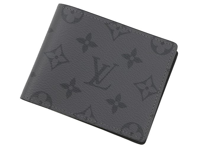 Slender Louis Vuitton Monogram Eclipse Bi-fold Wallet Black