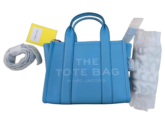 Marc Jacobs The Tote Bag Bleu Cuir Grainé Médium