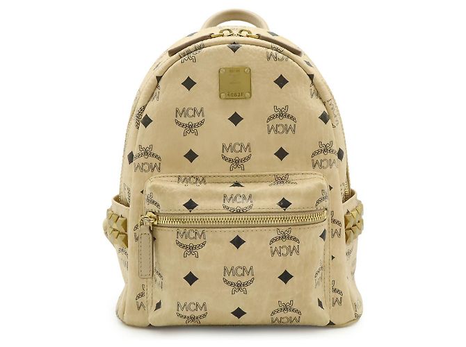 MCM Visetos Coated Canvas Backpack Brown Beige